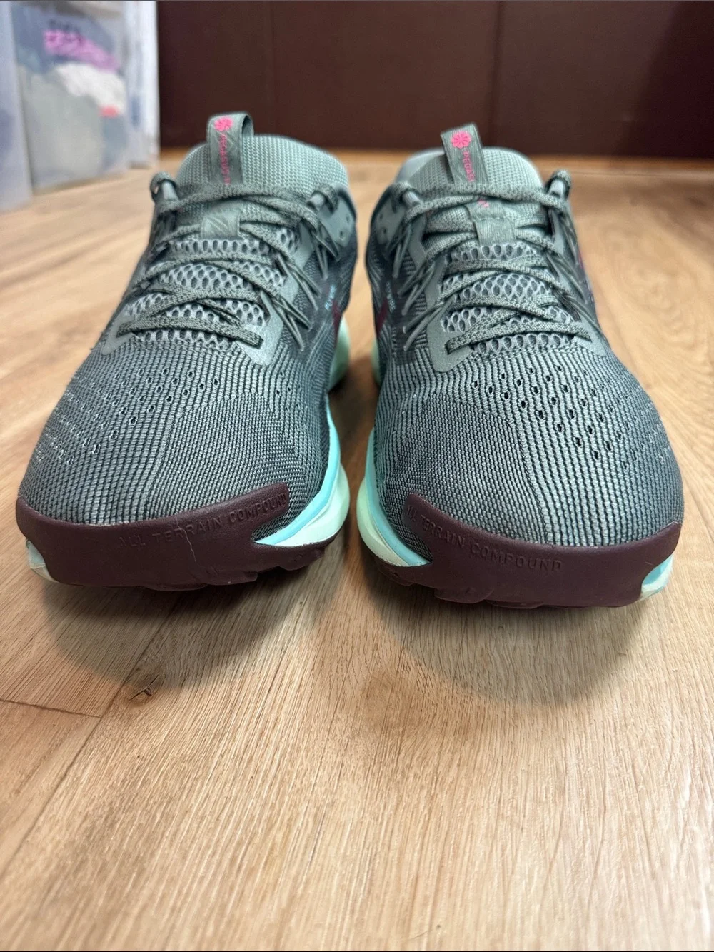 Nike PegasusTrail 5 Running Shoes - Green Mint and Maroon Accents